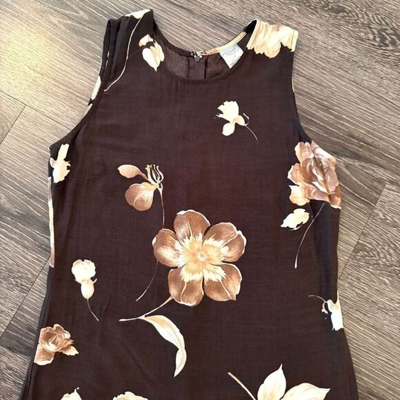Old Navy Vintage Brown Floral Rayan Dress - Picture 3 of 6